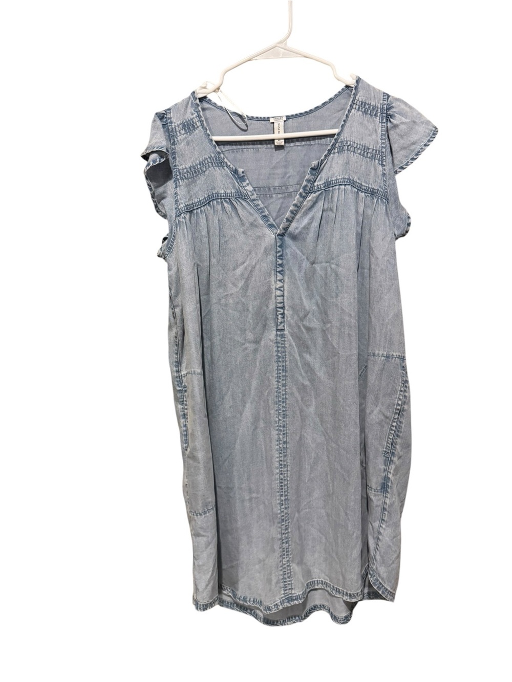 Gentle Fawn Light Blue Denim-Style Midi Dress